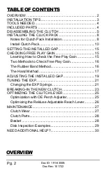 Preview for 2 page of Rekluse RadiusX Clutch Installation & User Manual