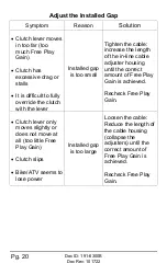 Preview for 20 page of Rekluse RadiusX Clutch Installation & User Manual