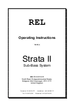 REL Strata II Operating Instructions Manual preview