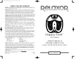 Preview for 1 page of Relaxor FM14B Happy Feet Owner'S Manual & Operating Instructions