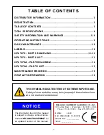 Preview for 3 page of Reliable Equipment & Service HP4707 Series Operator'S Manual