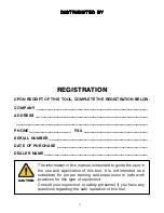 Preview for 2 page of Reliable Equipment & Service REL-58RH Operator'S Manual