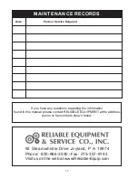 Preview for 12 page of Reliable Equipment REL-954RC Operator'S Manual