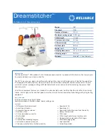 Reliable Dreamstitcher Portabl 787 Specifications preview