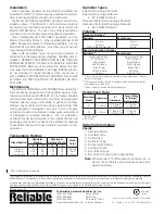 Preview for 4 page of Reliable F1FR Manual