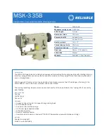 Preview for 1 page of Reliable MSK-335B Specification Sheet