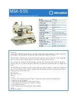 Reliable MSK-555 Specification Sheet preview