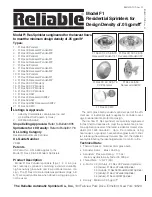 Preview for 1 page of Reliable Pantman F1 Quick Start Manual