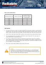 Preview for 8 page of Reliable R0029B Technical Installation Instructions