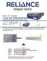 Preview for 1 page of Reliance 13-030 Installation Instructions