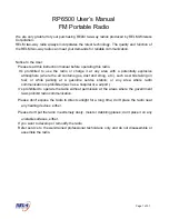 Preview for 1 page of RELM RP6500 User Manual