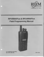 RELM RPU499APIus Field Programming Manual предпросмотр