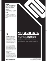 Предварительный просмотр 1 страницы Reloop Ampire D2500 Operation Manual