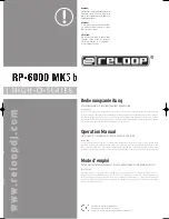 Предварительный просмотр 1 страницы Reloop RP-6000 MK5 b Operation Manual