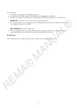 Предварительный просмотр 6 страницы REMA GWK Series Owner'S Manual