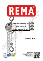 REMA Hoistman HM-15 Owner'S Manual preview