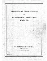 Remington Rand Inc. Noiseless 10 Mechanical Instructions preview