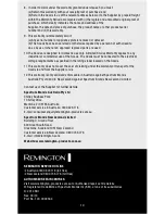 Предварительный просмотр 10 страницы Remington AC3501AU Use & Care Manual