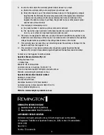 Предварительный просмотр 8 страницы Remington CI2088AU Use & Care Manual