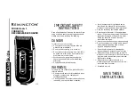 Remington CORDLESS RECHARGEABLE SHAVER Use And Care Manual preview
