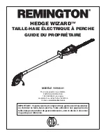 Preview for 29 page of Remington HEDGE WIZARD Owner'S Manual