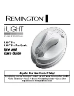 Предварительный просмотр 1 страницы Remington i-LIGHT PRO Use And Care Manual