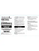 Preview for 2 page of Remington NE 3000 Series Use And Care Manual