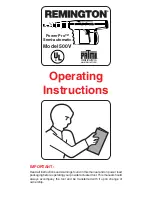 Remington Power Pro 500V Operating Instructions Manual предпросмотр