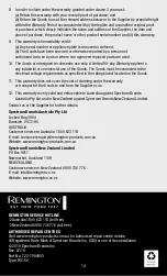 Предварительный просмотр 14 страницы Remington Power R2000AU Use & Care Manual