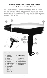 Предварительный просмотр 4 страницы Remington PRO-TOUCH SENSOR D6050AU Use & Care Manual