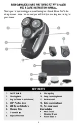 Preview for 4 page of Remington QUICK SHAVE PRO TURBO Use & Care Manual