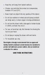 Preview for 3 page of Remington R405AU Use & Care Manual