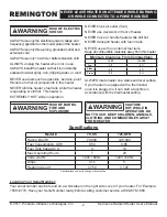 Preview for 3 page of Remington REM-125-OFR-O User'S Manual & Operating Instructions