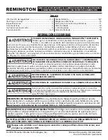 Preview for 16 page of Remington REM-140T-KFA-O User'S Manual & Operating Instructions