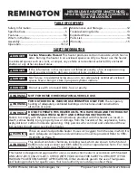 Preview for 2 page of Remington REM-16-TTC-B User Manual