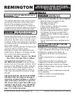 Preview for 3 page of Remington REM-16-TTC-O User'S Manual & Operating Instructions