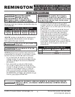 Предварительный просмотр 20 страницы Remington REM-16-TTC-O User'S Manual & Operating Instructions