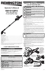 Remington RM1015SPS Operator'S Manual предпросмотр