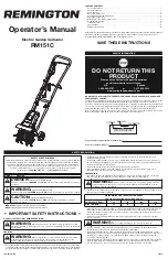 Preview for 1 page of Remington RM151C Operator'S Manual