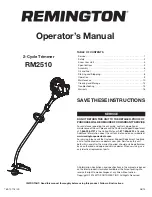 Предварительный просмотр 1 страницы Remington RM2510 Operator'S Manual