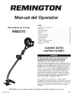 Предварительный просмотр 33 страницы Remington RM2510 Operator'S Manual