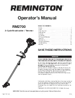 Preview for 1 page of Remington RM2700 Operator'S Manual