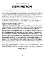 Preview for 36 page of Remington RM2BL Operator'S Manual