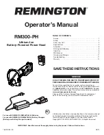 Preview for 1 page of Remington RM300-PH Operator'S Manual