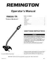 Remington RM300-TR Operator'S Manual preview