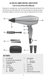 Preview for 4 page of Remington Salon Pro SHINE REVIVAL AC4001AU Use & Care Manual