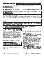 Preview for 2 page of Remington Silent Drive REM-150T-SDR-O User'S Manual & Operating Instructions