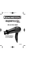 Preview for 1 page of Remington SuperSonic SSD-250 Use And Care Manual