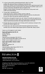 Preview for 14 page of Remington WDF4839AU Use & Care Manual