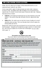 Preview for 12 page of Remington XR1470AU Use & Care Manual